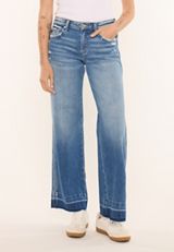 KanCan&trade; Mid Rise Release Hem Wide Leg Jean, C3337, small