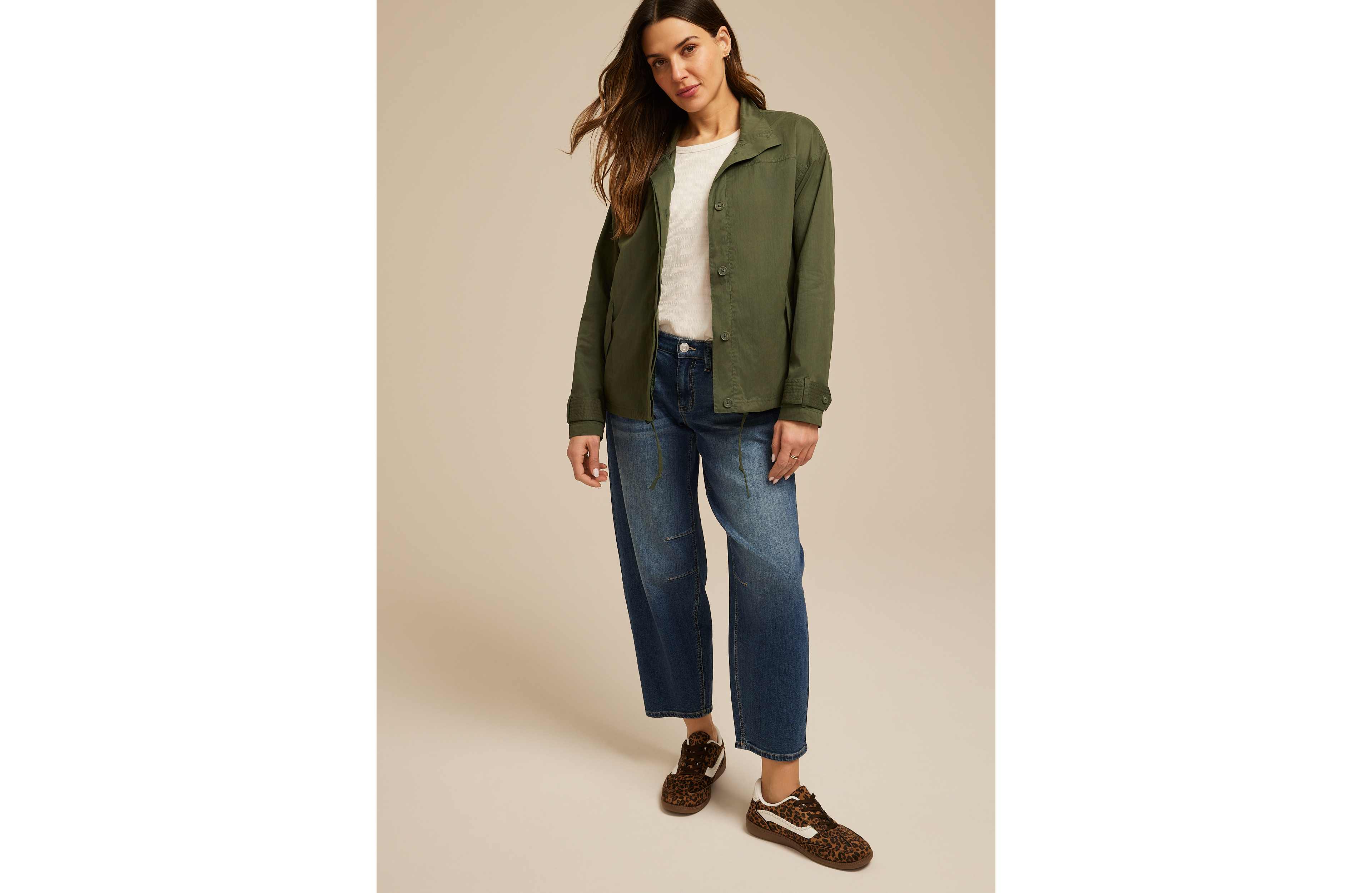 Olive Sueded Woven Jacket