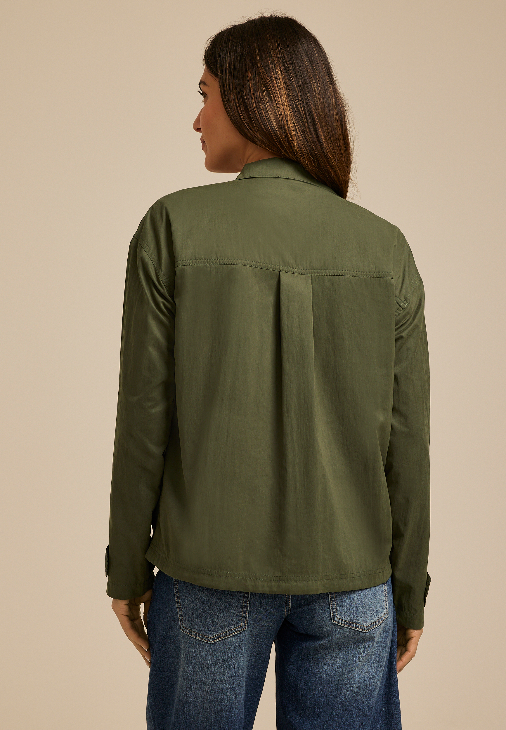 Olive Sueded Woven Jacket, C186, large