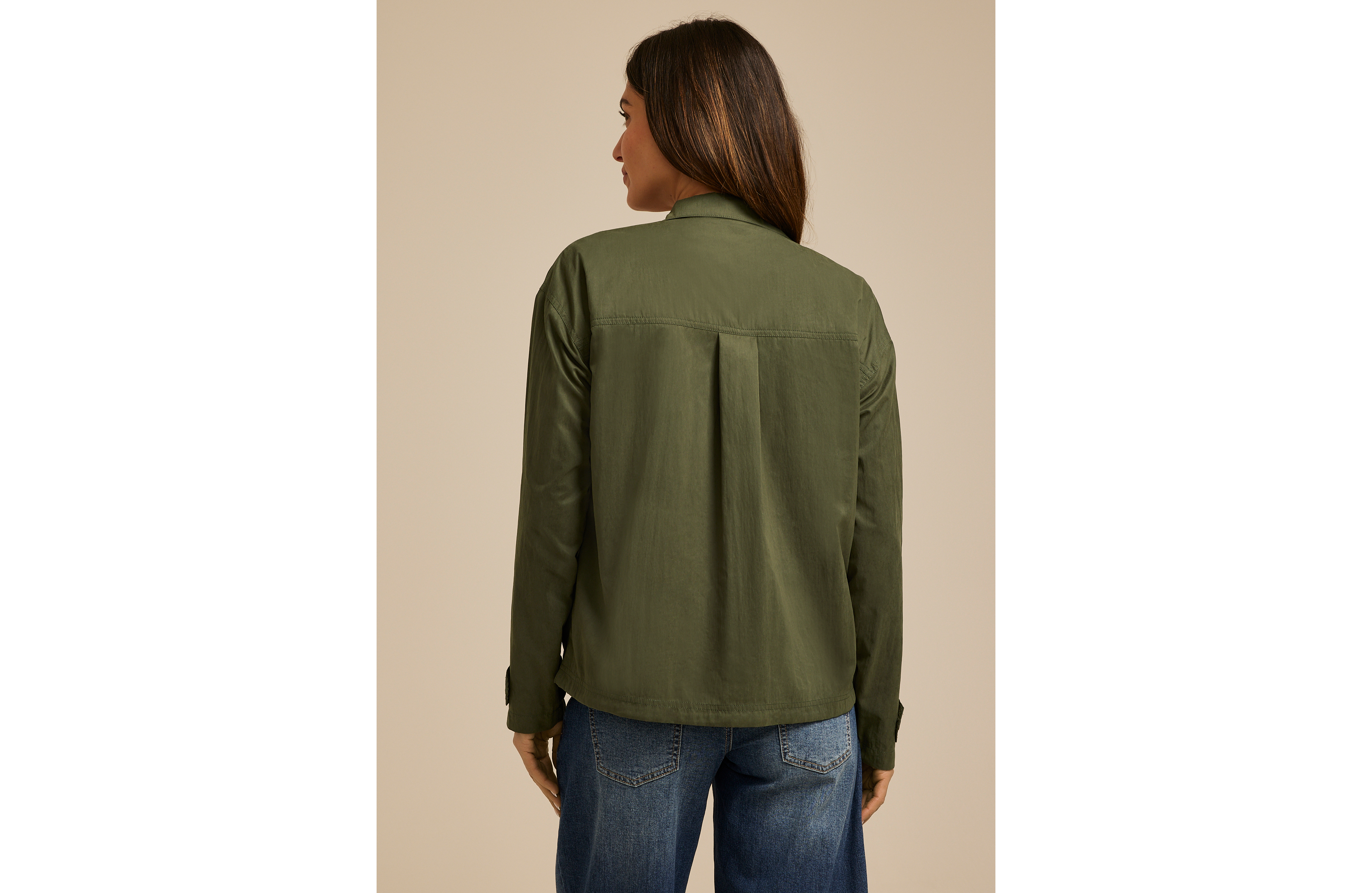 Olive Sueded Woven Jacket