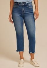 Flying Monkey&trade; Dark High Rise Fray Hem Kick Flare Jean, C258, small