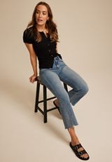 Flying Monkey&trade; High Rise Fray Hem Wide Leg Jean, C3337, small
