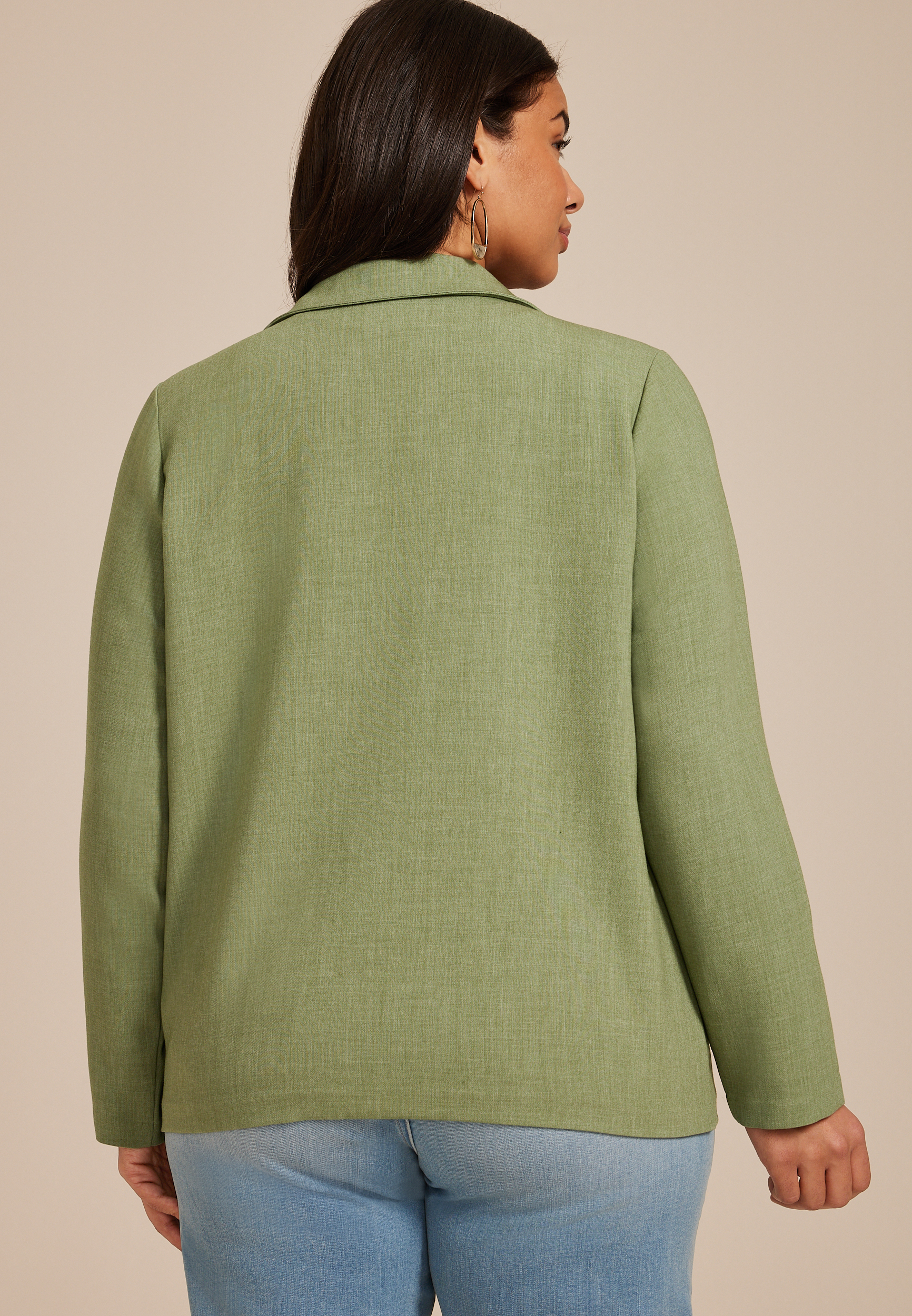 Plus Size Button Up Blazer, C186, large