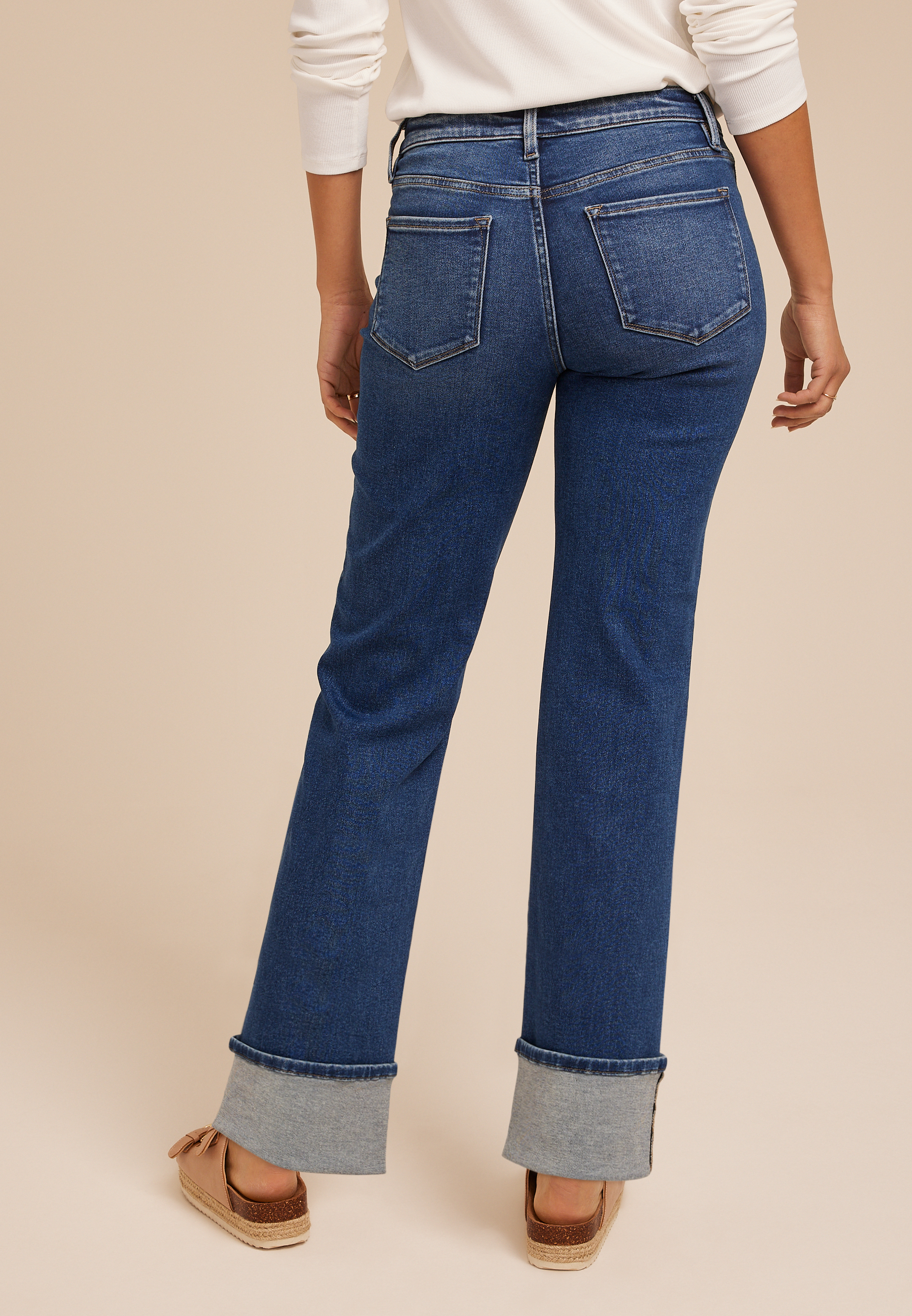 Flying Monkey&trade; Mid Rise Cuff Hem Straight Jean, C258, large