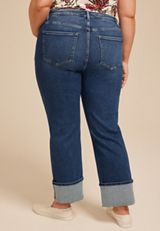 Plus Size Flying Monkey&trade; Mid Rise Cuff Hem Straight Jean, C258, small