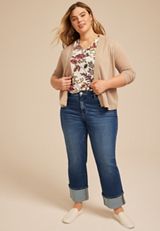 Plus Size Flying Monkey&trade; Mid Rise Cuff Hem Straight Jean, C258, small