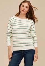 Striped Open Stitched Sweater, C3986, small