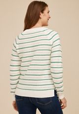 Striped Open Stitched Sweater, C3986, small