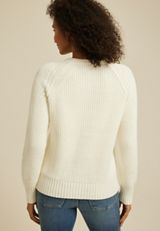 Crew Neck Button Front Cardigan, SUGAR SWIZZLE, small