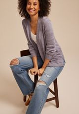 Diamond Pointelle Back Cardigan, C5191, small