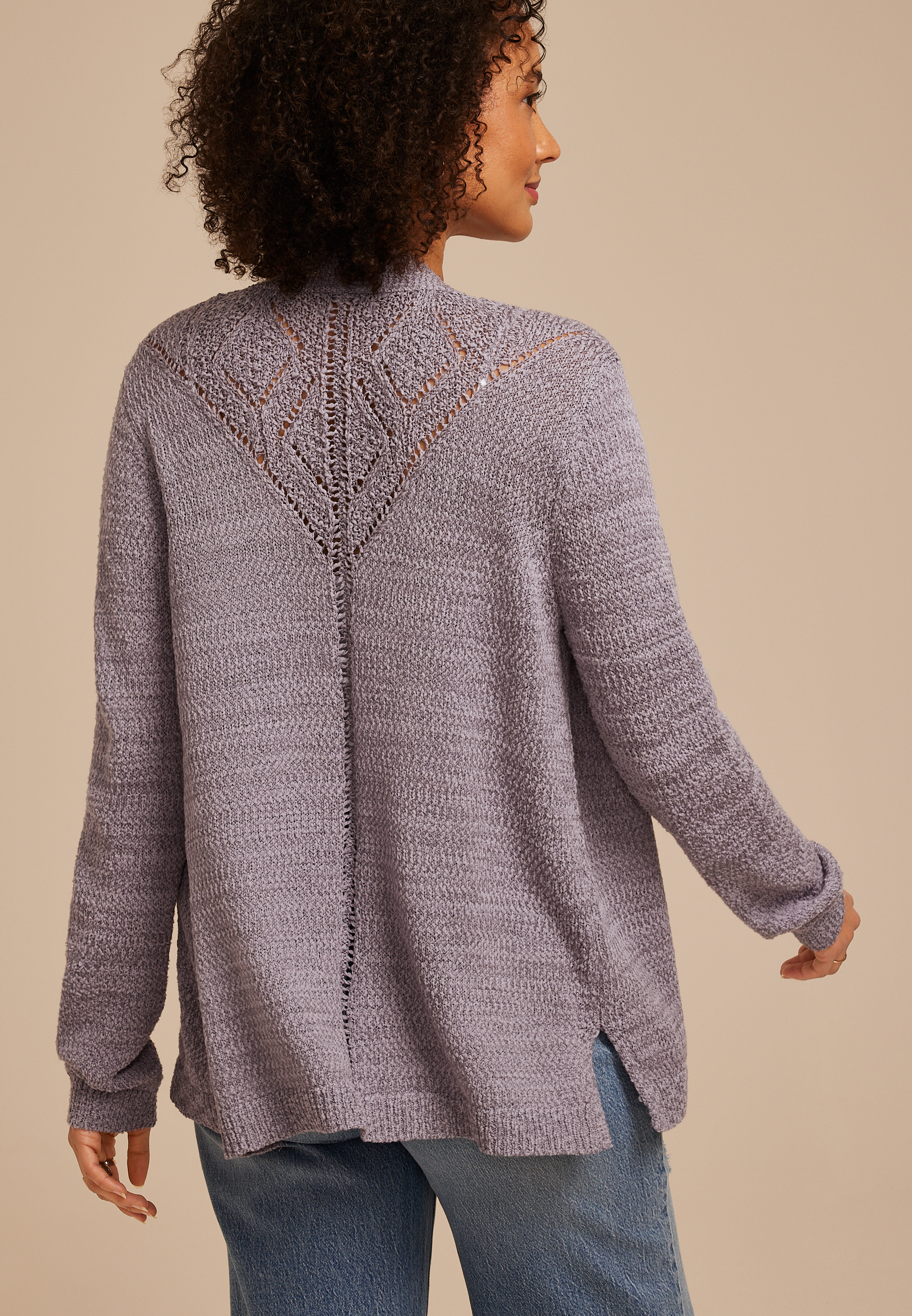 Diamond Pointelle Back Cardigan, C5191, large