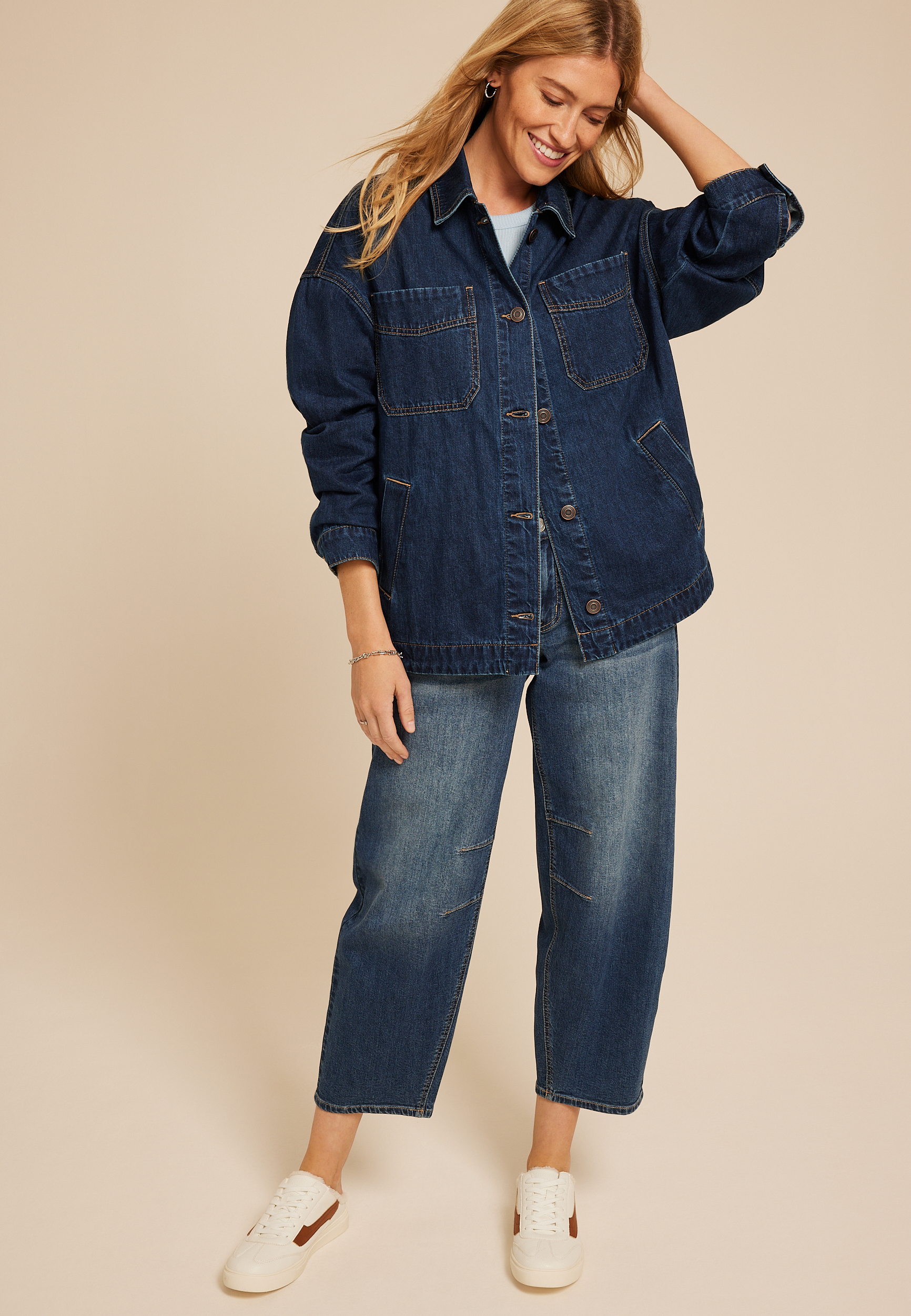Oversized Denim Jacket | maurices