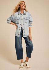 Oversized Denim Jacket, C2806, small