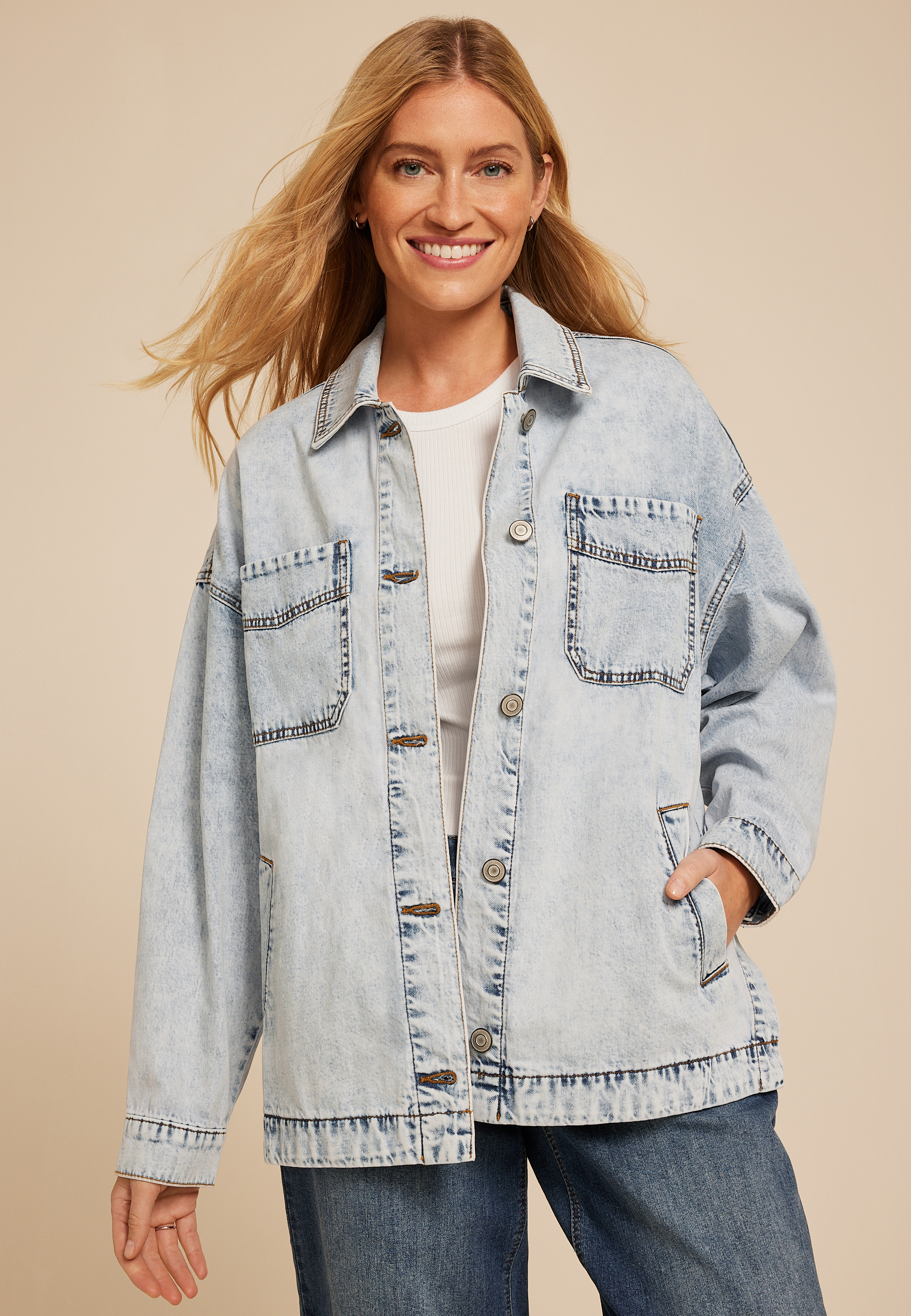 Oversized Denim Jacket | maurices