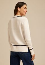 Floral Stitch Button Front Cardigan, C2969, small