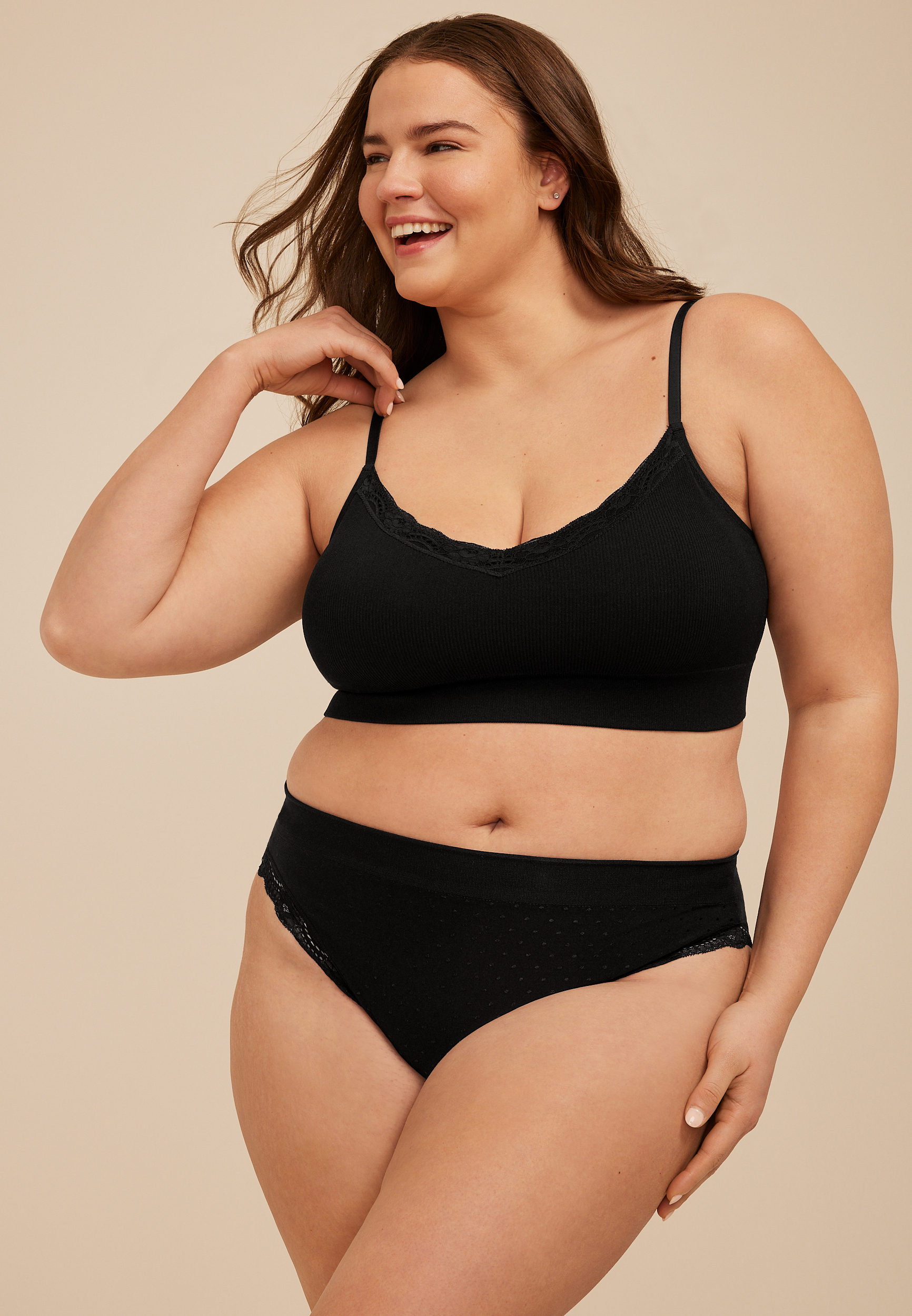 True Stretch Jacquard Dot High Waist Seamless Bikini Panty - thumbnail 7
