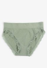 True Stretch Jacquard Dot High Waist Seamless Bikini Panty, C7225, small