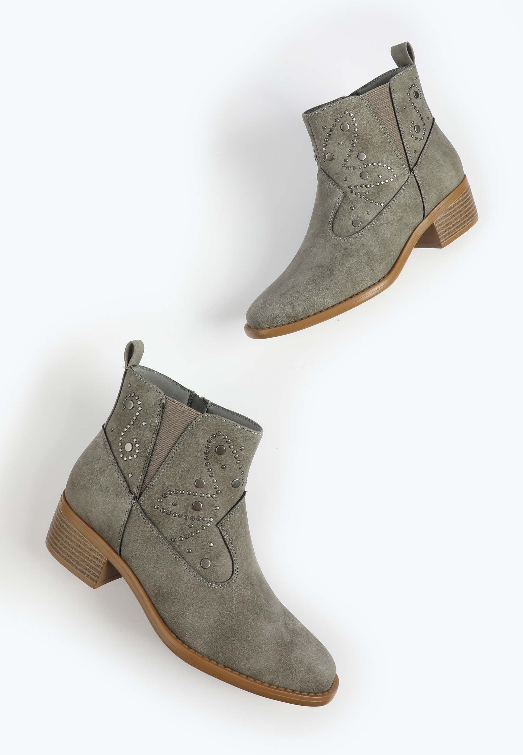 SuperCush Studded Western Ankle Boot, GRAY, large