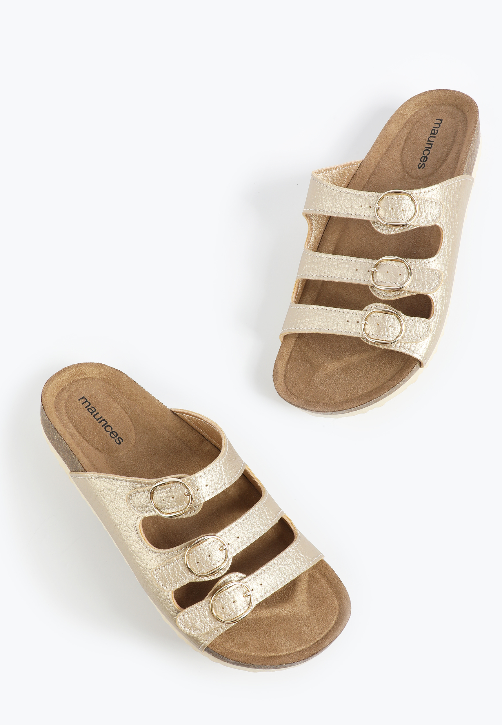 SuperCush Chloe Metallic Three Band Footbed Sandal, C727, large