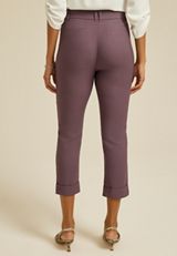 Bengaline High Rise Cuff Straight Cropped Pant, C4424, small
