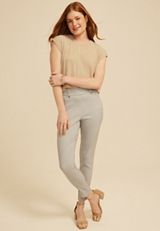 Bengaline Plaid High Rise Skinny Pant, C1755, small