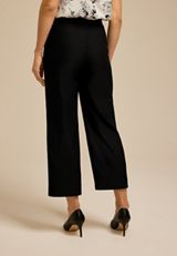 Bengaline High Rise Sateen Wide Leg Cropped Pant, C106, small