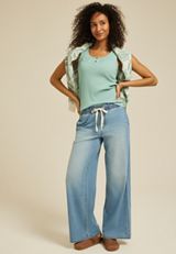 Floral Embroidered Henley Tank Top, C8707, small