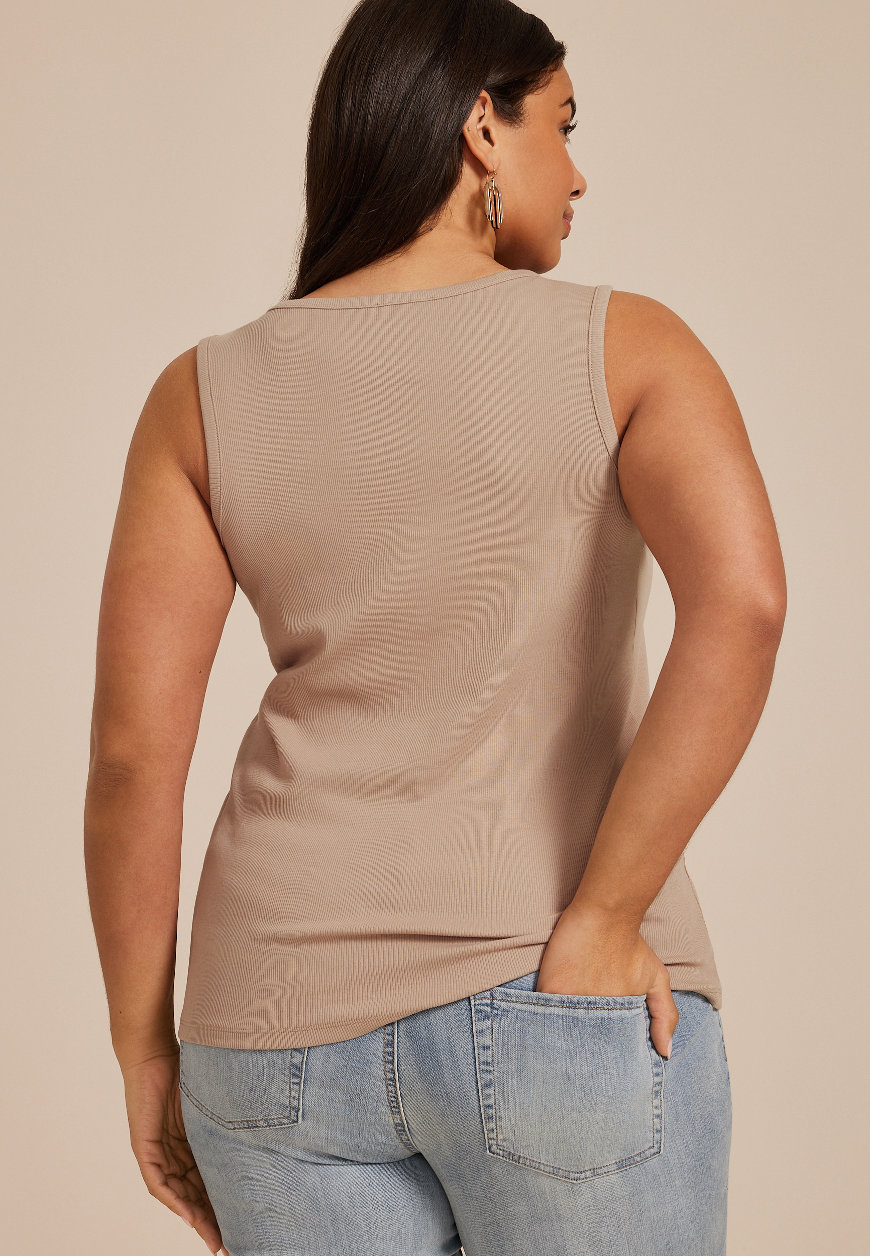 Plus Size Floral Embroidered Henley Tank Top | maurices