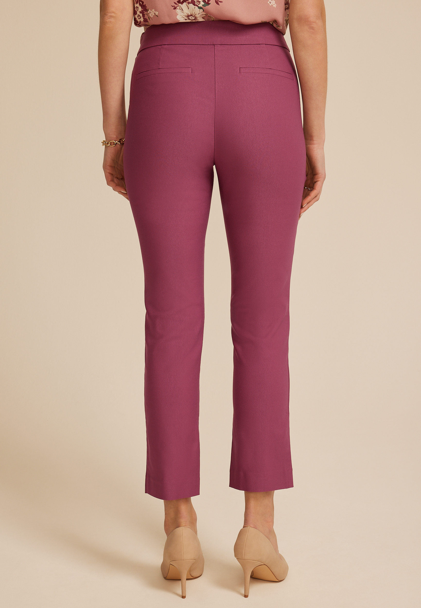 Bengaline High Rise Sateen Tab Pocket Slim Straight Pant - thumbnail 8