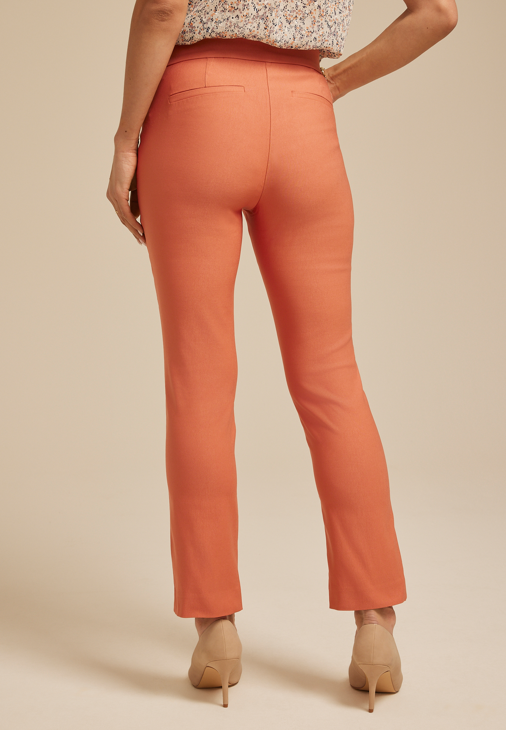 Bengaline High Rise Sateen Tab Pocket Slim Straight Pant - thumbnail 5