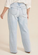 Plus Size edgely&trade; High Rise Ripped Wide Leg Jean, C2806, small