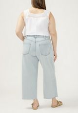 Plus Size Silver Jeans Co.&reg; Be Easy Slouchy Ripped Raw Hem Wide Leg Ankle Jean, C2806, small