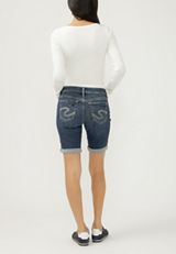 Silver Jeans Co.&reg; Suki Curvy Mid Rise Luxe Stretch Thick Stitch 9in Bermuda Short, C258, small