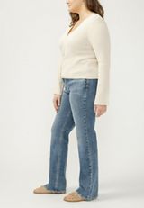 Plus Size Silver Jeans Co.&reg; Suki Curvy Mid Rise Thick Stitch Bootcut Jean, C3337, small