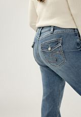 Plus Size Silver Jeans Co.&reg; Suki Curvy Mid Rise Thick Stitch Bootcut Jean, C3337, small