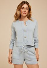 Washed Terry Button Front Cardigan, C1187, small