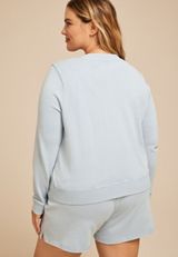 Plus Size Washed Terry Button Front Cardigan, C1187, small
