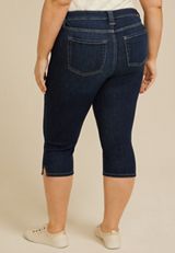 Plus Size m jeans by maurices&trade; Cool Comfort High Rise Dark Angled Pocket Skinny Capri, C258, small