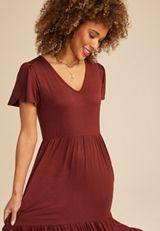 24/7 Tulip Sleeve Midi Dress, C7108, small