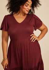 Plus Size 24/7 Tulip Sleeve Midi Dress, C7108, small