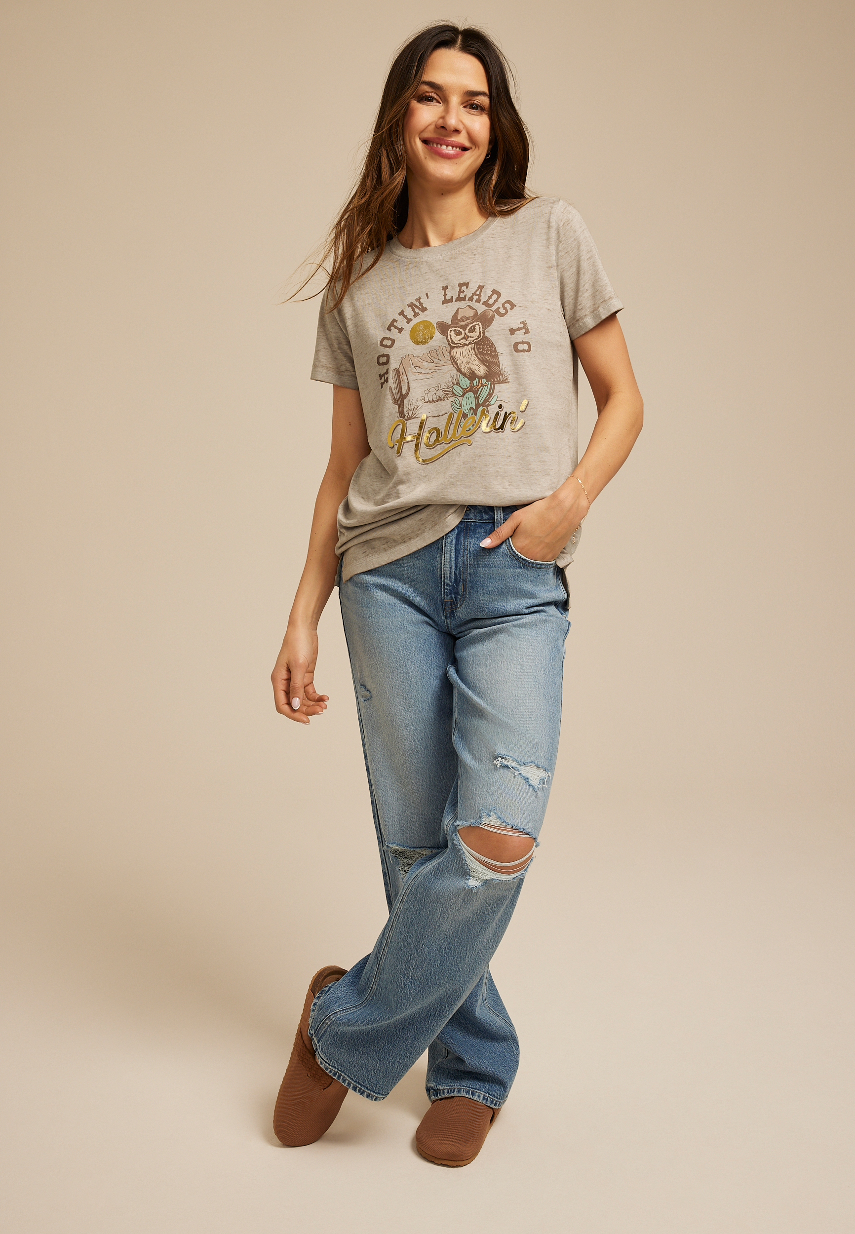 Hootin Leads To Hollerin Classic Fit Graphic Tee, C5640, large