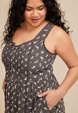 Plus Size Bare Sweetheart Midi Dress, GREY MOON COMBO, small