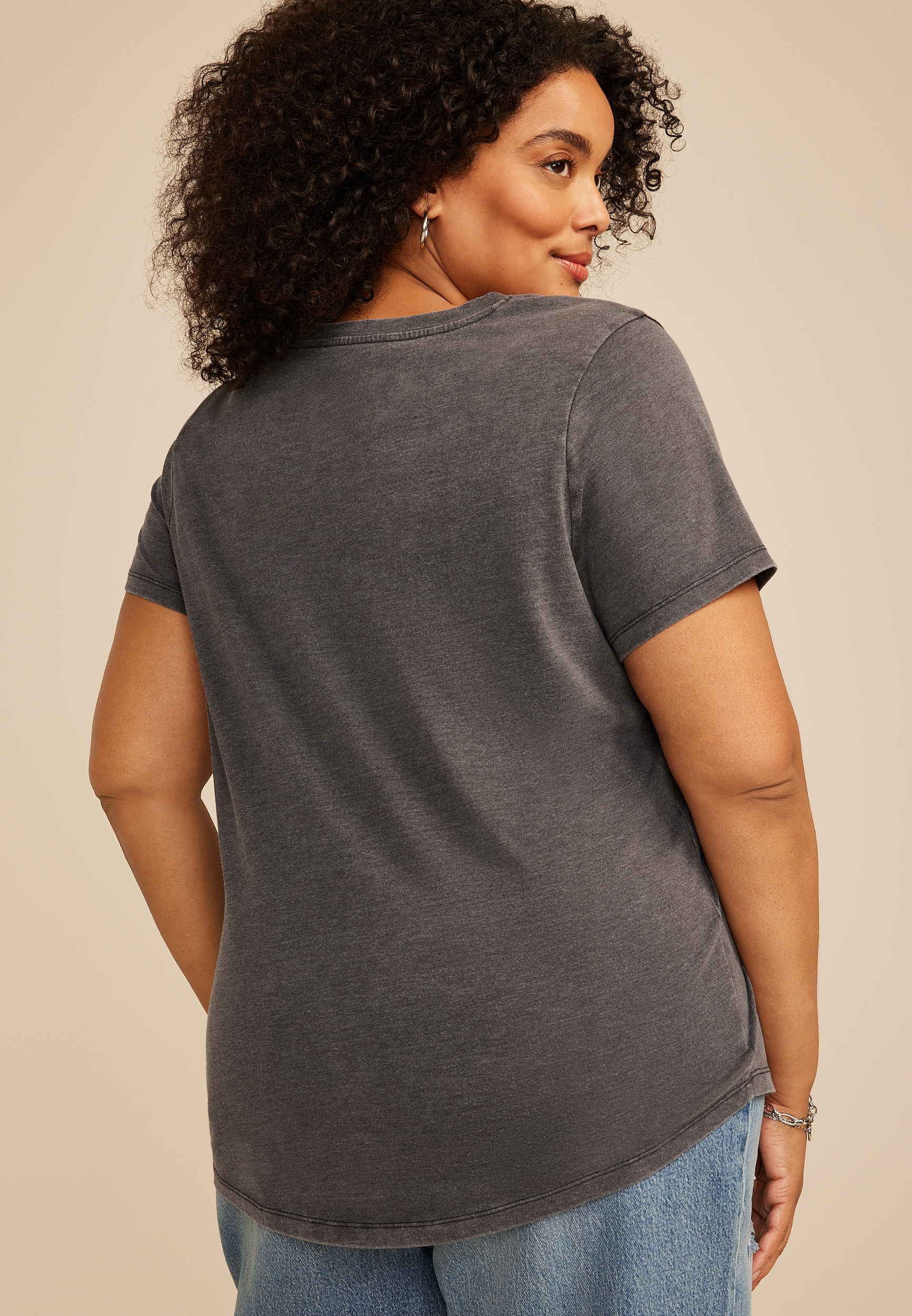 Plus Size Embroidered Western Icon Classic Fit Graphic Tee, C125, large