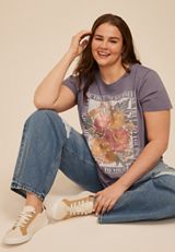 Plus Size Floral Be True To Yourself Classic Fit Graphic Tee, C3462, small