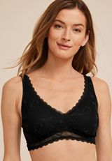 Vintage Lace Plunge Neck Floral Lace Bralette, C106, small