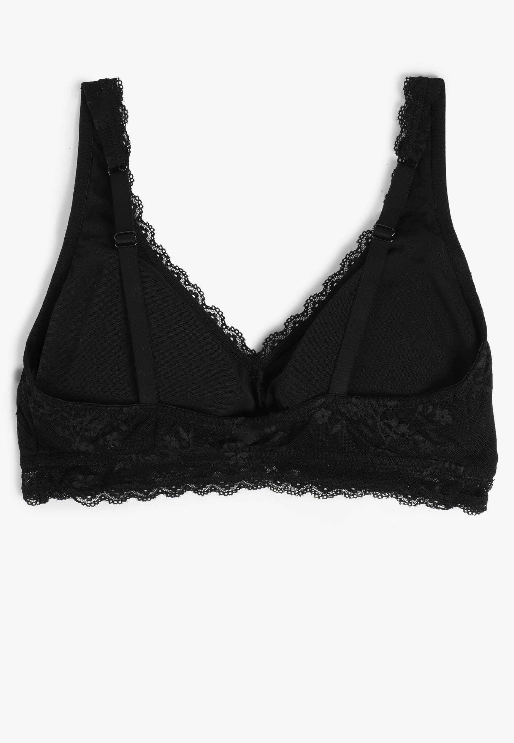 Vintage Lace Plunge Neck Floral Lace Bralette, C106, large