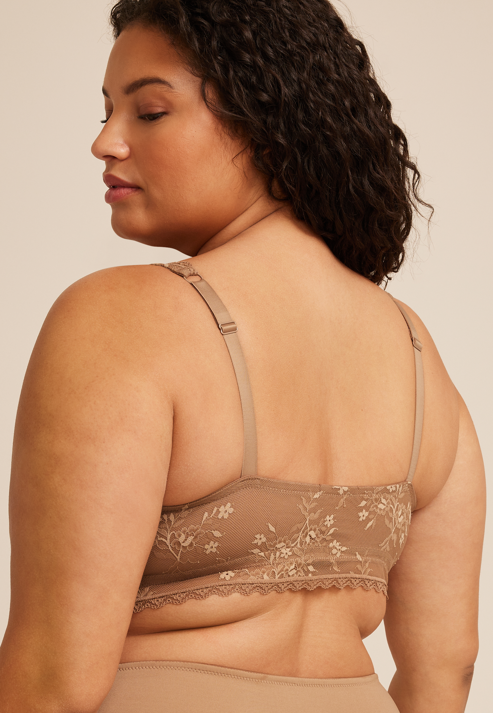 Vintage Lace Plunge Neck Floral Lace Bralette - thumbnail 10