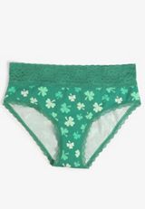 Simply Comfy Cotton Shamrock Print Hipster Panty, C9559, small
