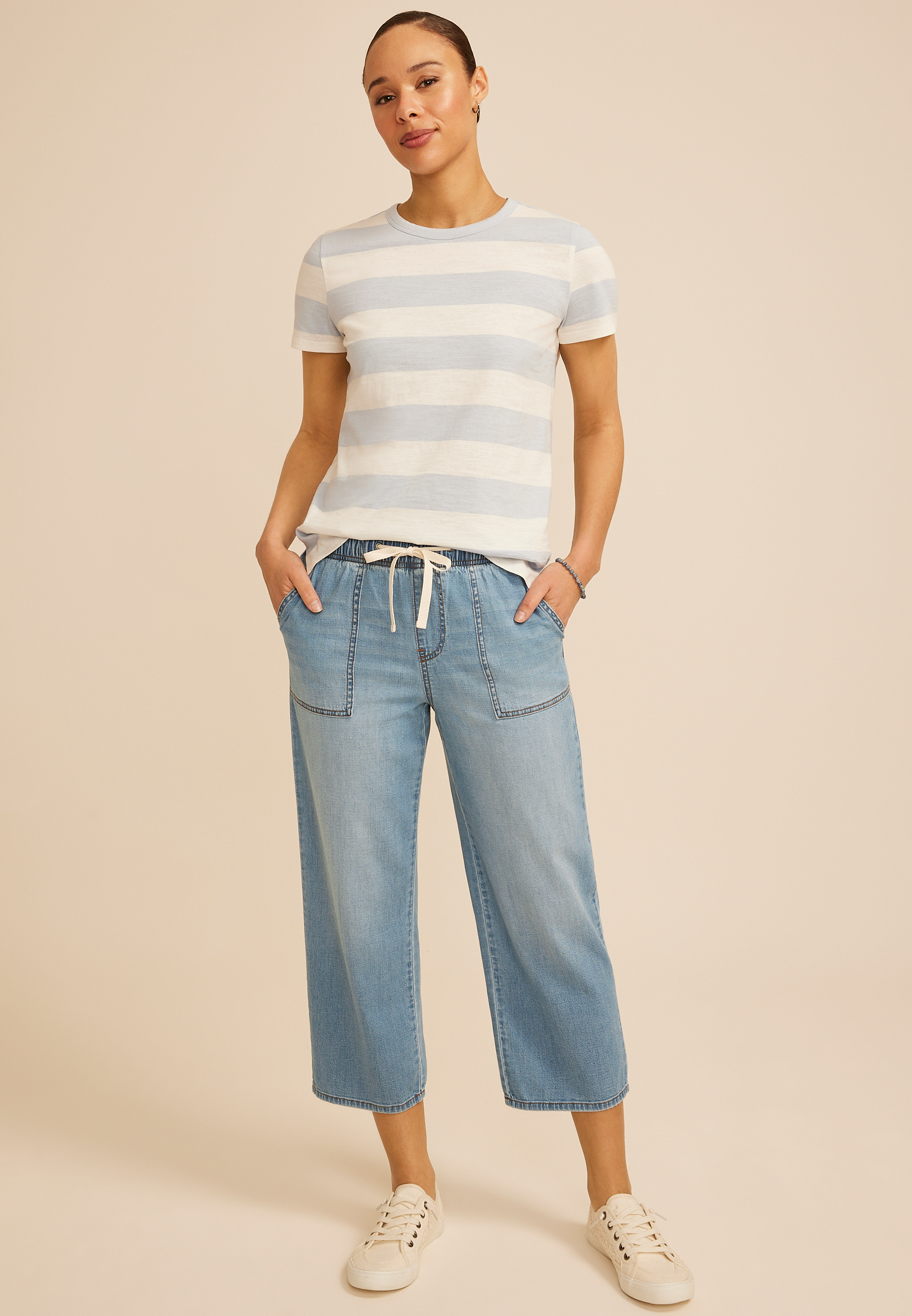 m jeans by maurices&trade; Soft High Rise Straight Cropped Jean