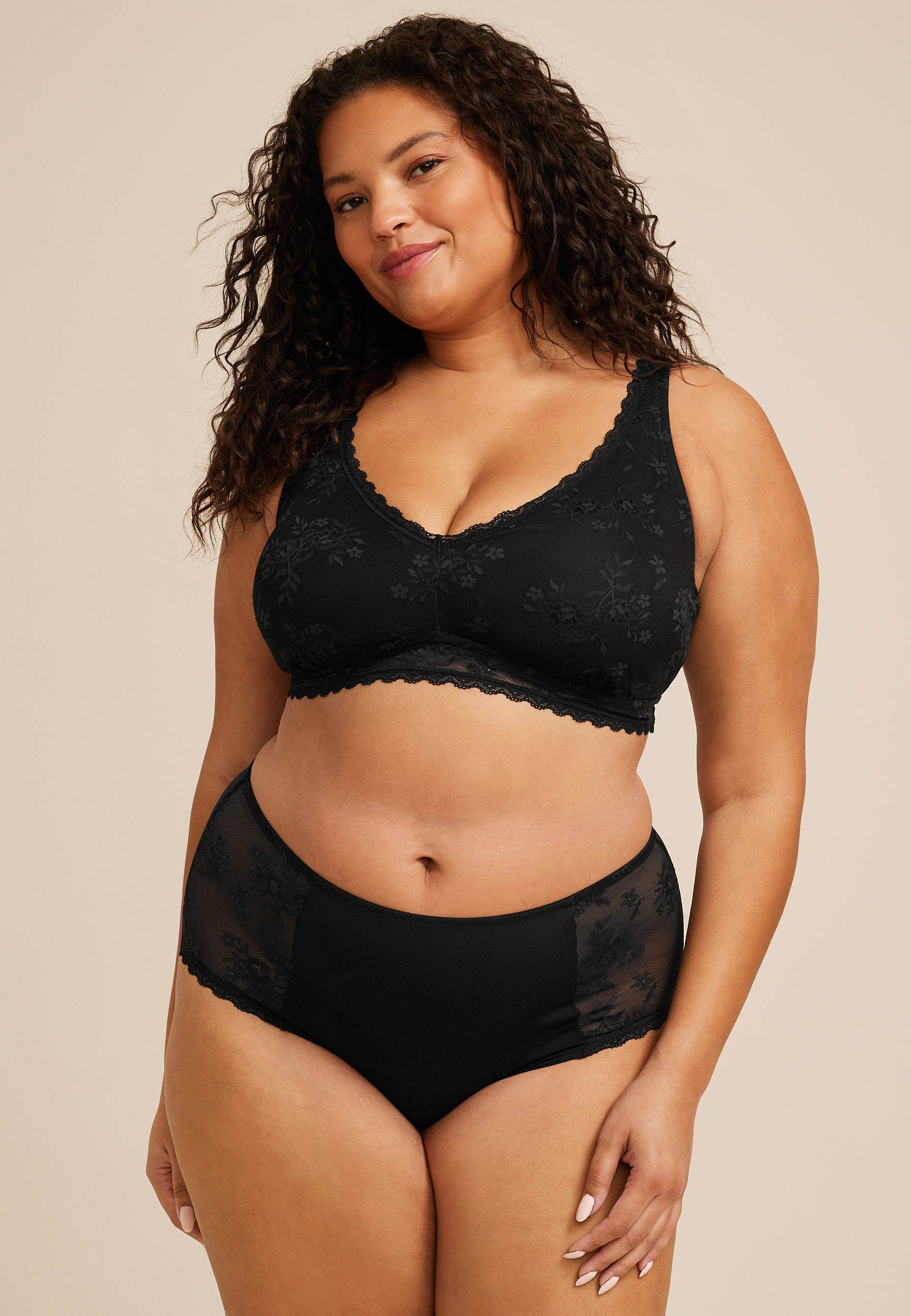 Invisibliss Lace Side High Waist Hipster Panty, C106, large